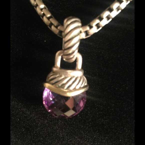 David Yurman Amethyst Acorn Charm and Enhancer