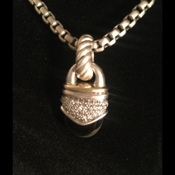 David Yurman Diamond, Onyx, Silver/Gold  charm