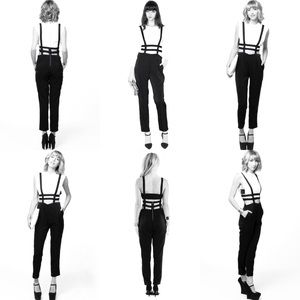 tobi black caged suspender jumpsuit