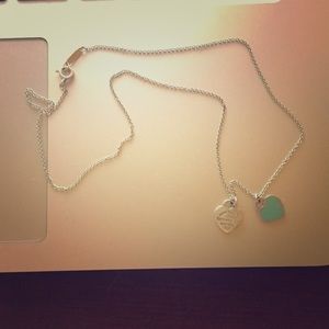 Tiffany double heart tag pendant