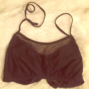 Black mesh sport bikini top