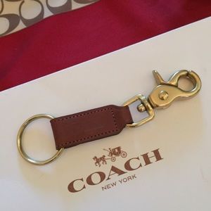 Coach leather valet key fob