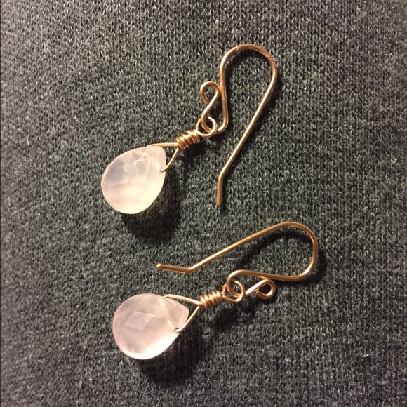 Rose Gold Filled Rose Quartz Earrings