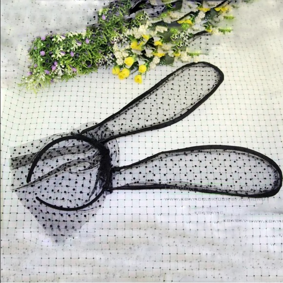 Black lace rabbit bunny ears