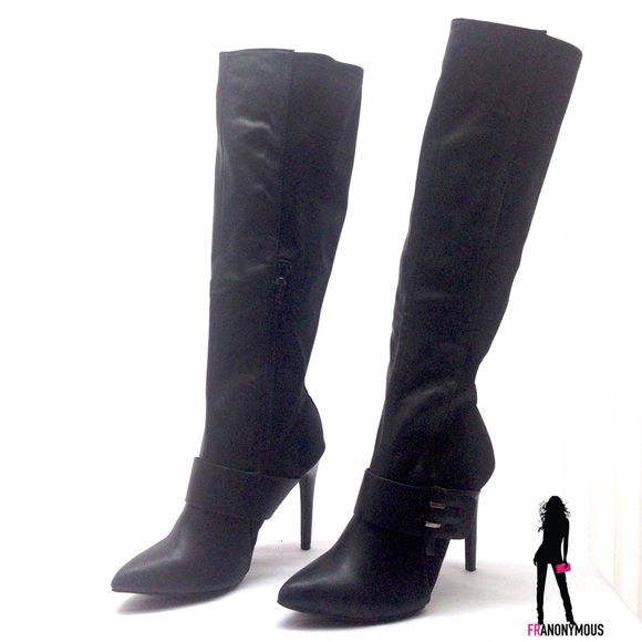 Joe's Jeans Shoes - Joes Jeans Black Leather High Heel Tall Boots 5.5