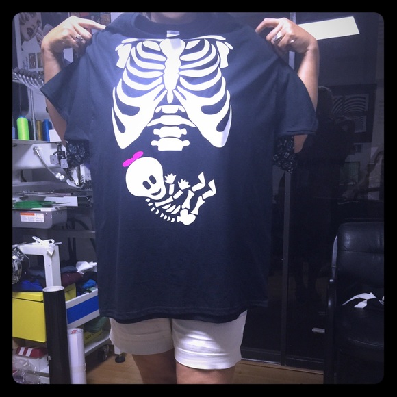 Halloween T-Shirt skeleton Her-His maternity