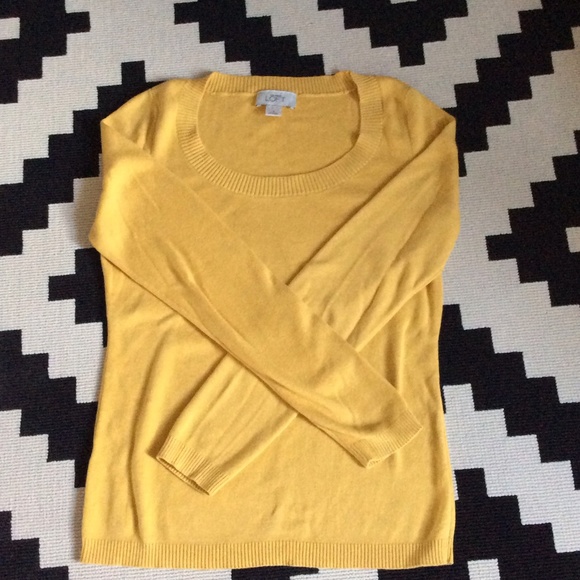 Mustard yellow Ann Taylor scoop neck sweater