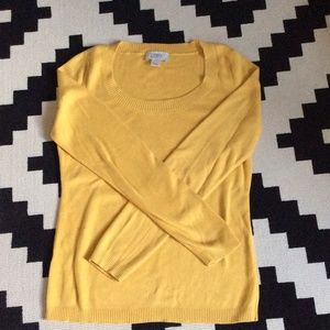 Mustard yellow Ann Taylor scoop neck sweater