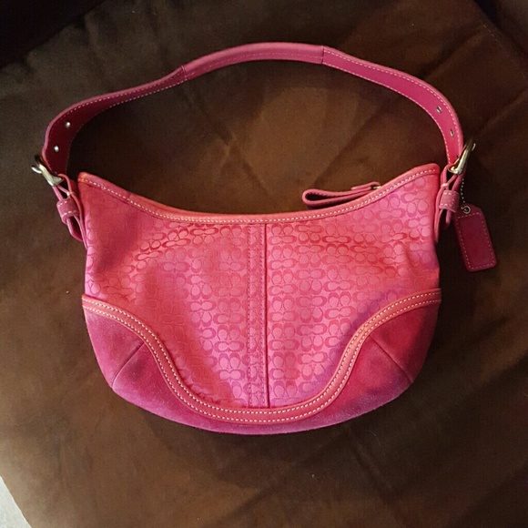 Hot pink Coach shoulder bag