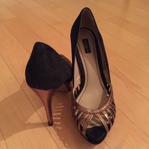 Gold and Black Zara heels