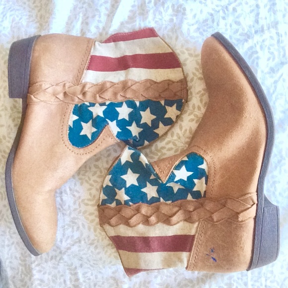 American Flag Cowgirl Ankle Boots