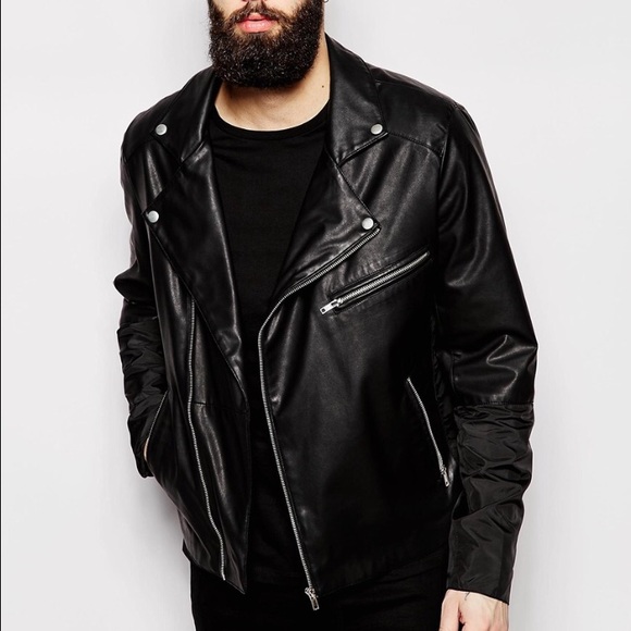 Asos Men's Leather Biker Jacket