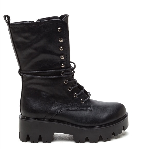 Daria Faux Leather Lug Boots