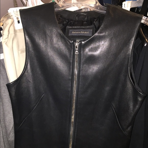 Banana Republic Leather Vest Size M