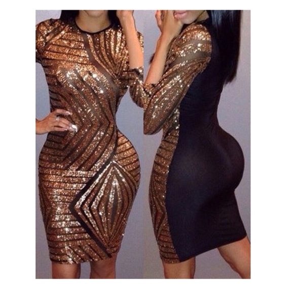 Sexy penny n black color sequence dress