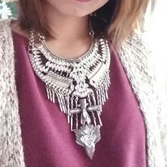Tribal bohemian statement necklace