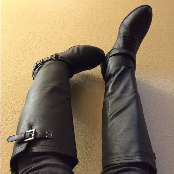 Knee high black boots