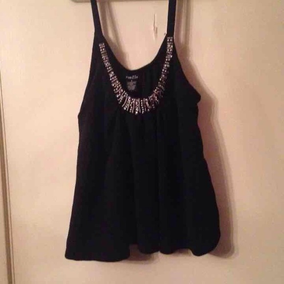 Black bling crop top