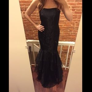 David's Bridal Black Formal Long Organza Gown
