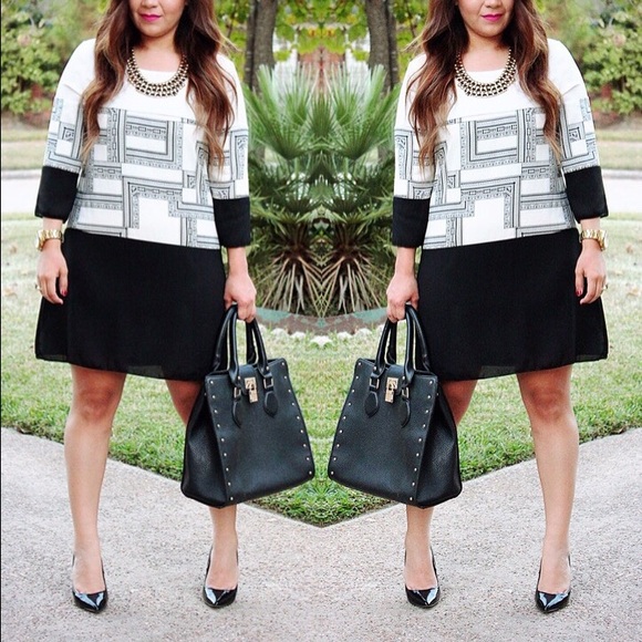 Black and white dress with necklace