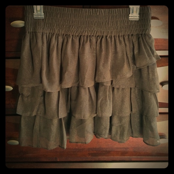 Shimmery polyester skirt.