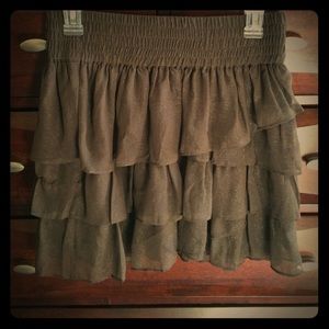 Shimmery polyester skirt.