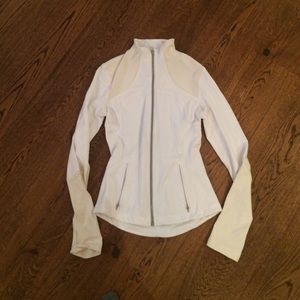 Lululemon white fitted running jacket