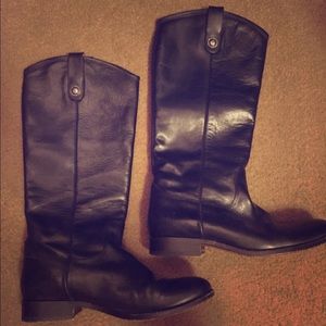 Black leather Frye Riding boots