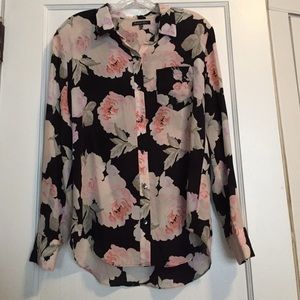 Madewell floral silk blouse