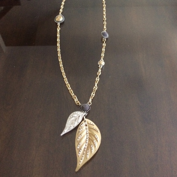 Jessica Simpson Long Leaf Necklace
