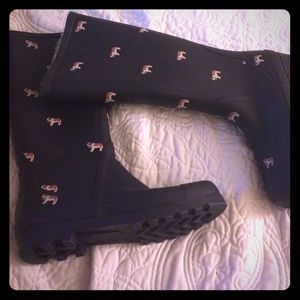 J. Crew rain boots with Saint Bernards
