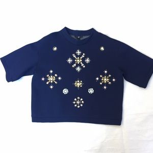 H&M Tops - H&M Embellished Neoprene Top Size Large H&M Tops - H&M Embellished Neoprene Top Size Large