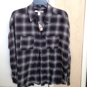 F21 Plaid Split-back Shirt