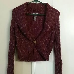 Bisou Bisou maroon and gold sweater