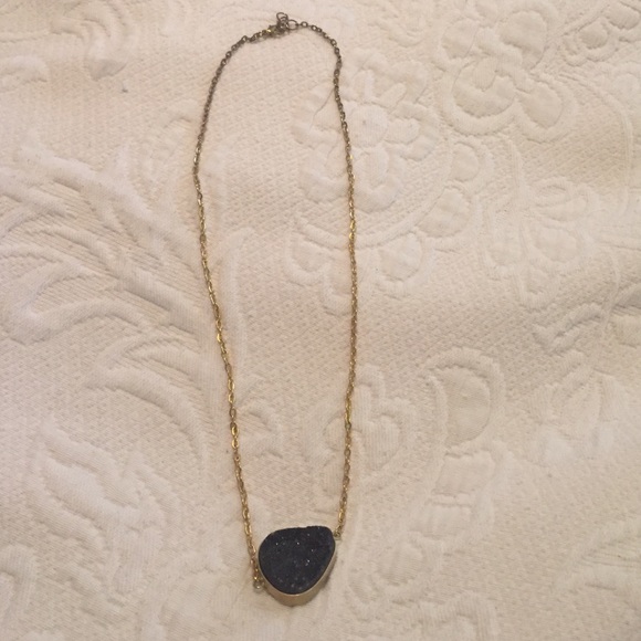 Jewelry - Black Druze druzy stone necklace