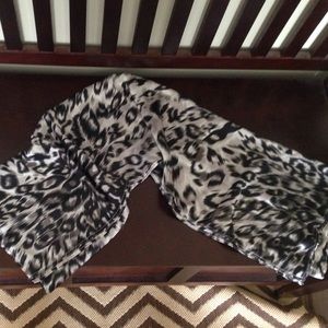 Silk snow leopard print scarf.