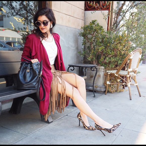 Suede Fringe Skirt - Picture 4 of 4