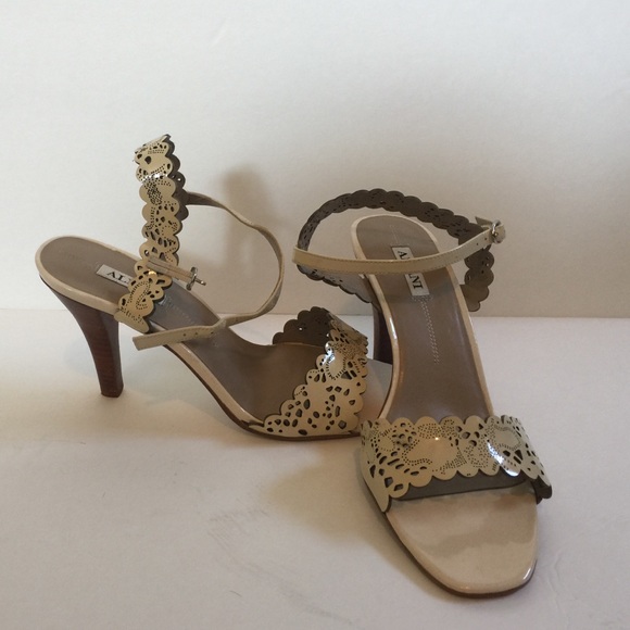 Alfani Leather, nude sandal 4 in heel