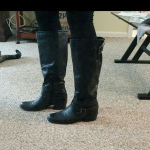 Black knee high boots