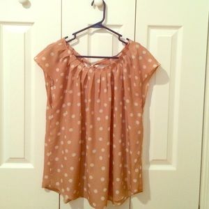 Beige polka dot blouse