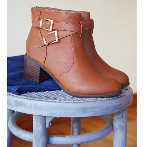Heeled Booties With Buckled Crisscross Straps