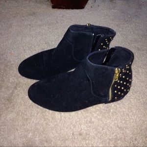 black studded booties