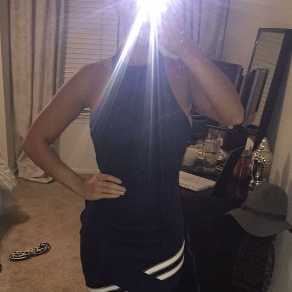 Navy body con dress - Picture 2 of 4