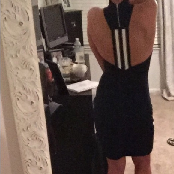 Navy body con dress - Picture 3 of 4