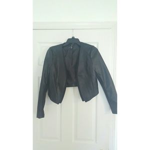 Pleather crop jacket