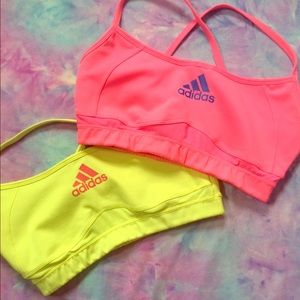 2 NEON ADIDAS SPORTS BRAS