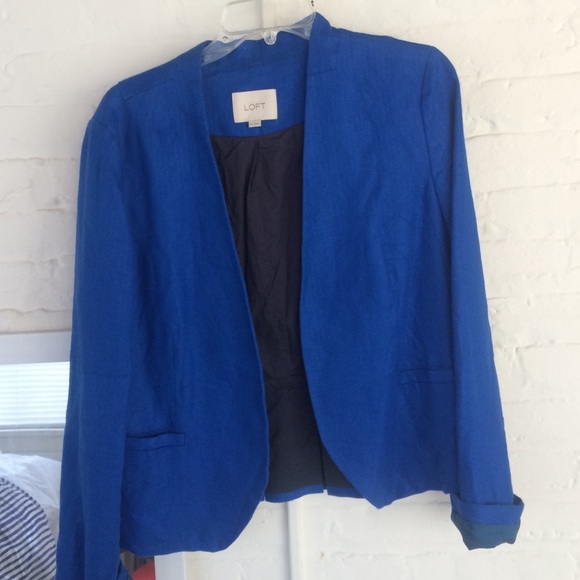 LOFT Jackets & Blazers - Blue linen blazer