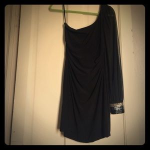 Black one sleeve dress