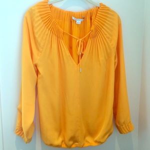 DVF Diane Von Furstenberg Mustard Yellow Blouse