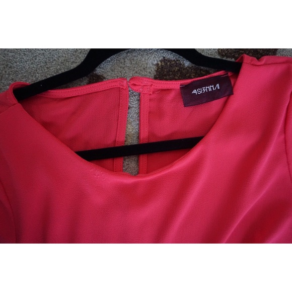 Coral Asymmetrical Shift Dress - Picture 2 of 2